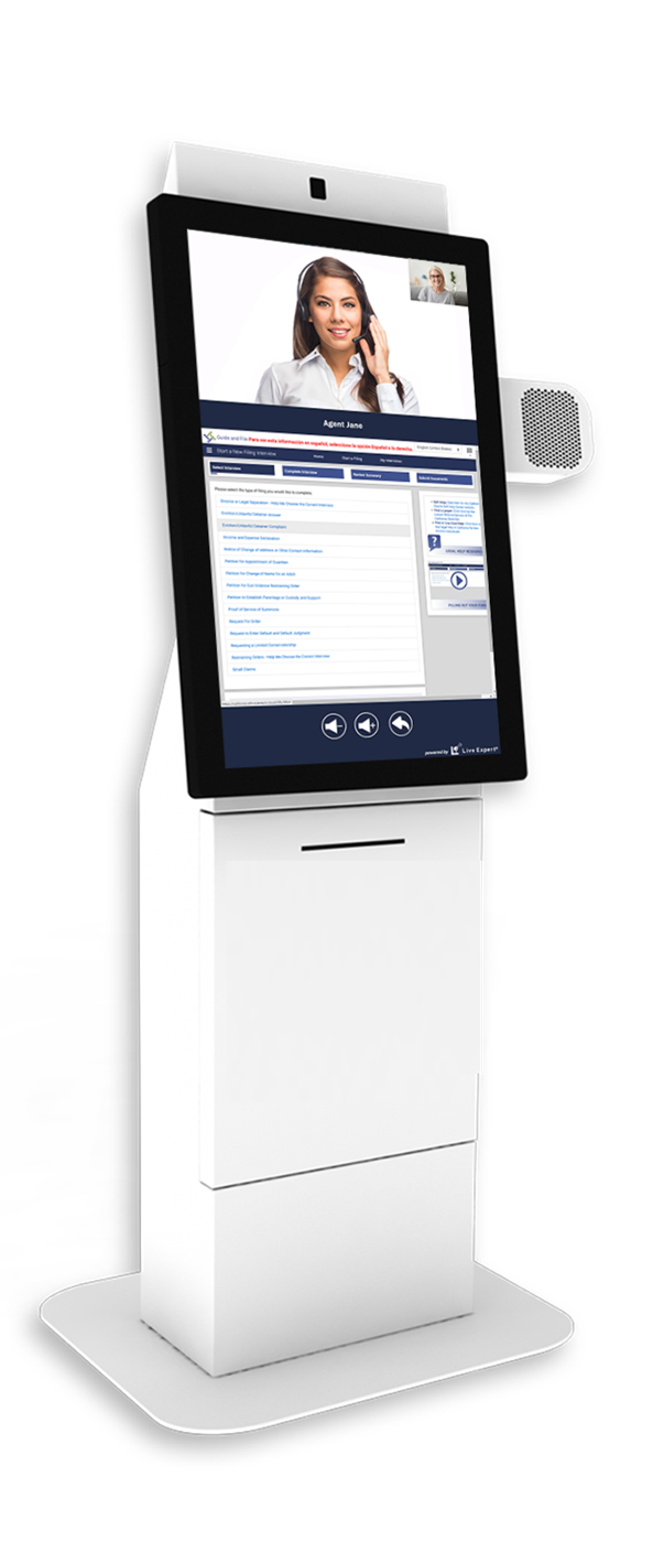 free-standing-customer-service-kiosk Free-standing video customer service kiosk.